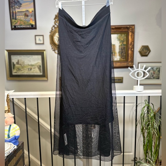 Sympli Black Reversible Moxie Maxi Skirt Mesh Overlay Size 10 - Picture 14 of 17